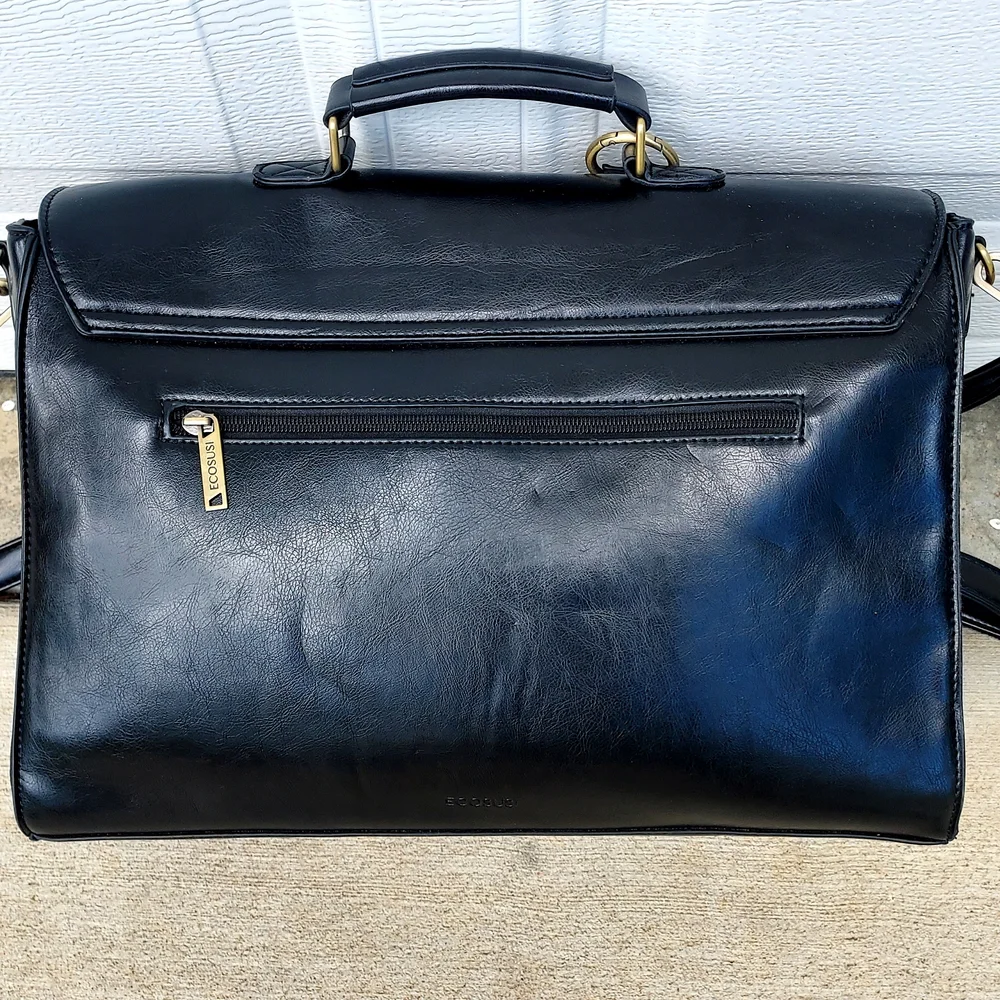 Black Laptop Bag with Decorative Bow - Women Bags Laptop Bags